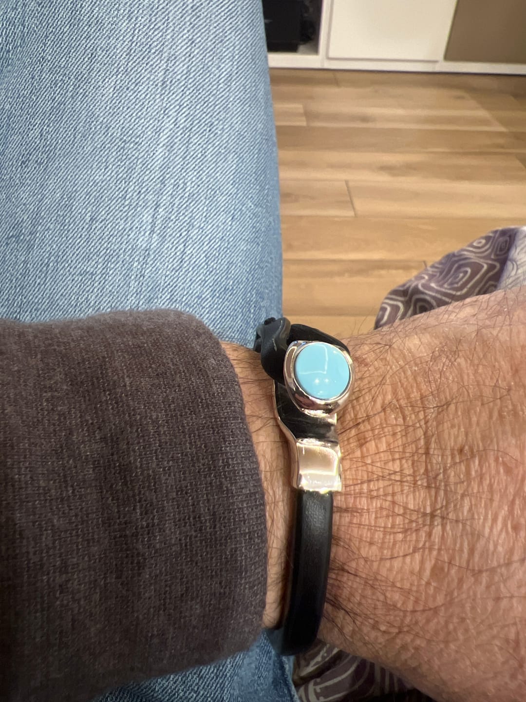 Customer photo review of Bracciale pelle Petra Turchese Tulsi
