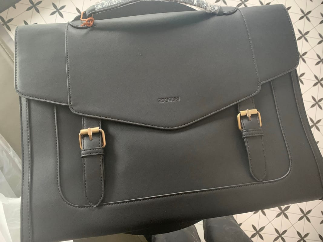 Customer photo review of Julie Vintage Vegan Briefcase