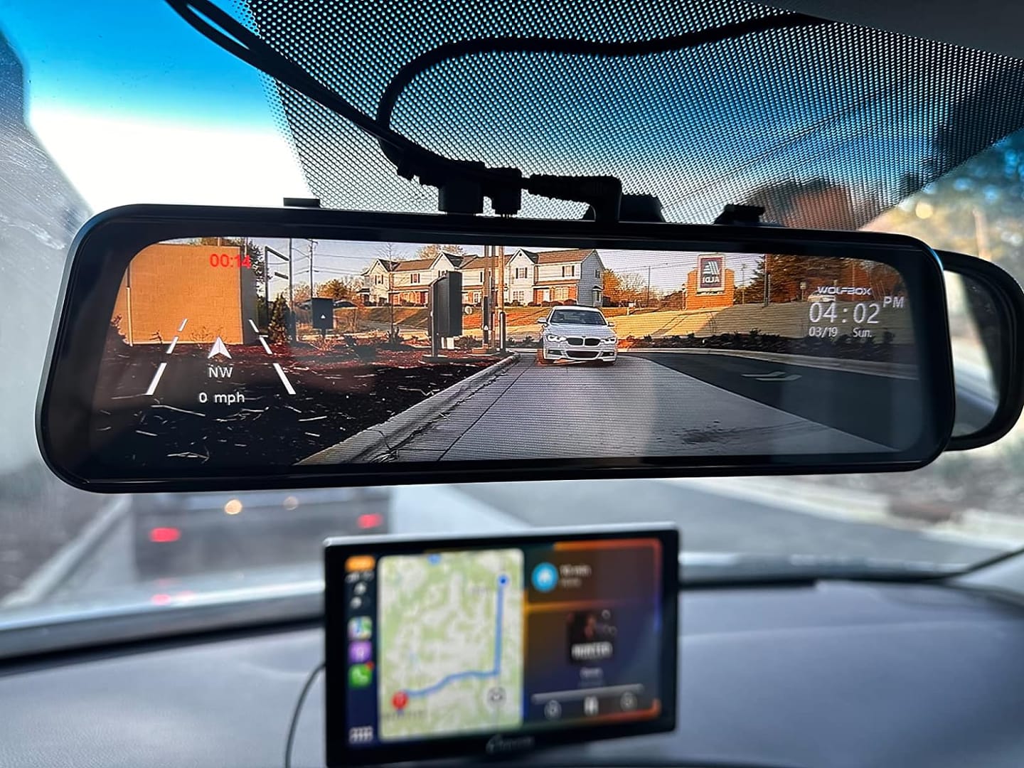 Customer photo review of WOLFBOX G930  Rear View Mirror Camera