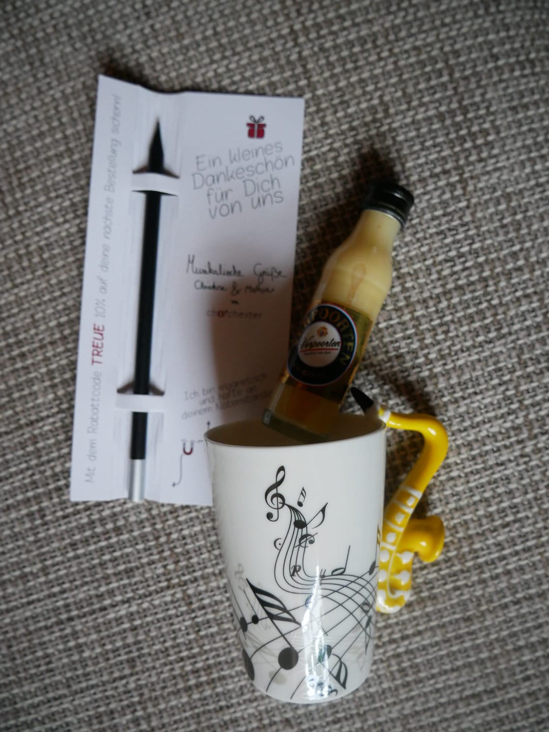 Customer photo review of Originelle Tasse – Saxophon