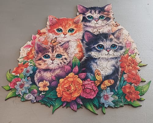 Customer photo review of Cute Kitten Wooden Jigsaw Puzzle