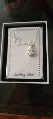 Customer photo review of Birthstone Name Necklace