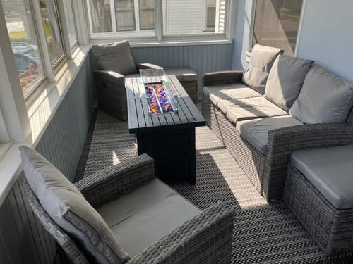 Customer photo review of Homrest 6 Pcs Patio Furniture Set, Outdoor Conversation Set with 2 Recliners, Storage Table for Porch and Garden, Gray