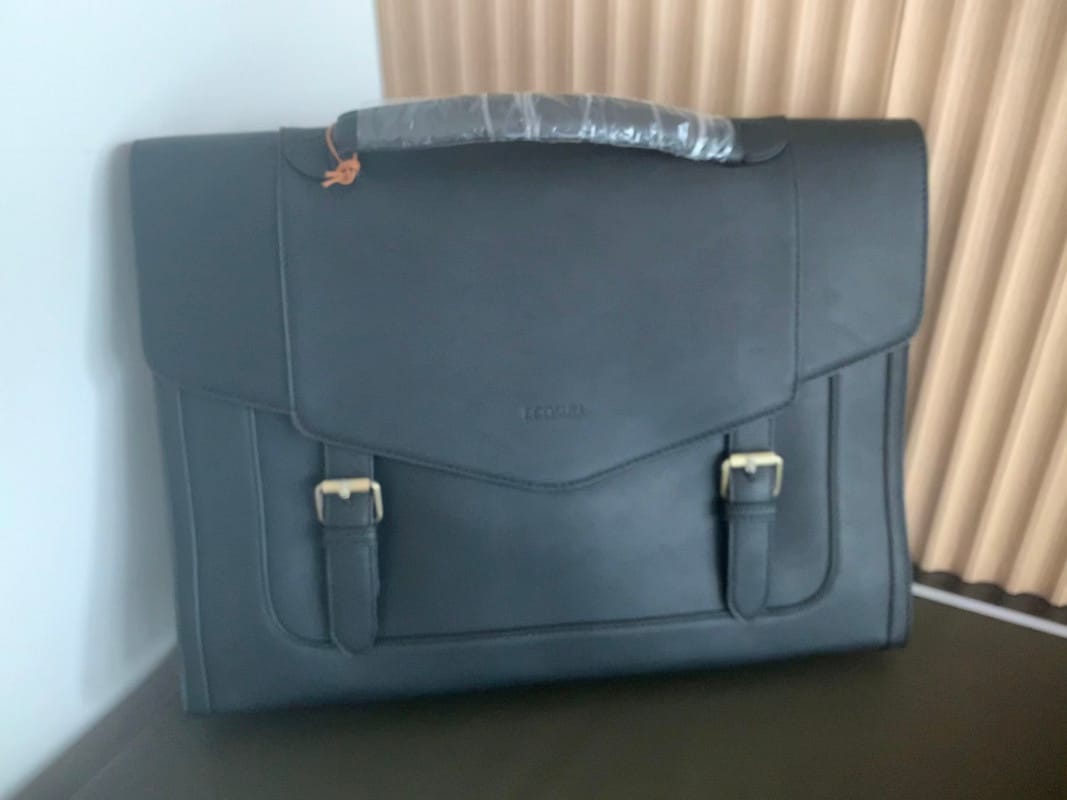 Customer photo review of Julie Vintage Vegan Briefcase