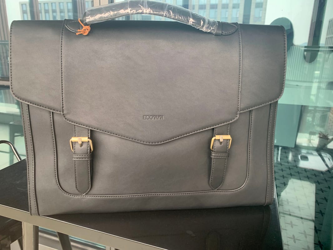 Customer photo review of Julie Vintage Vegan Briefcase