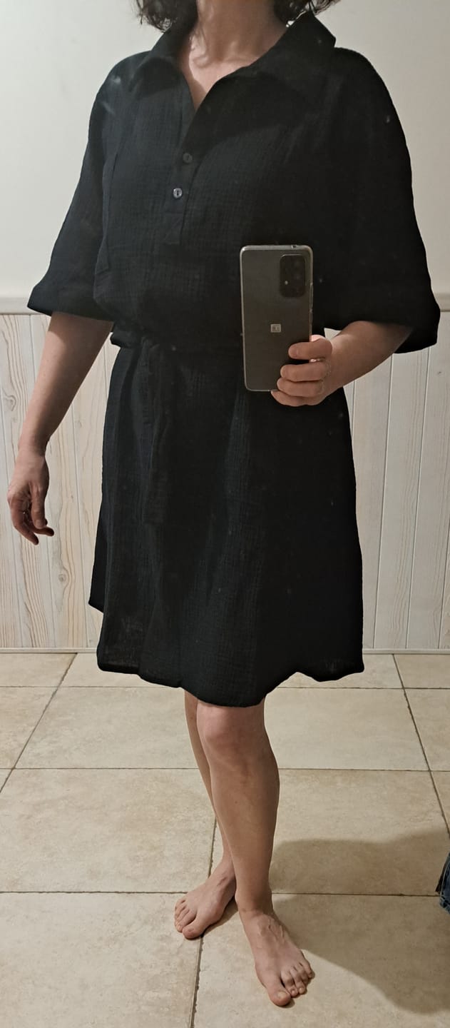 Customer photo review of Robe Lucette double gaze de coton noire