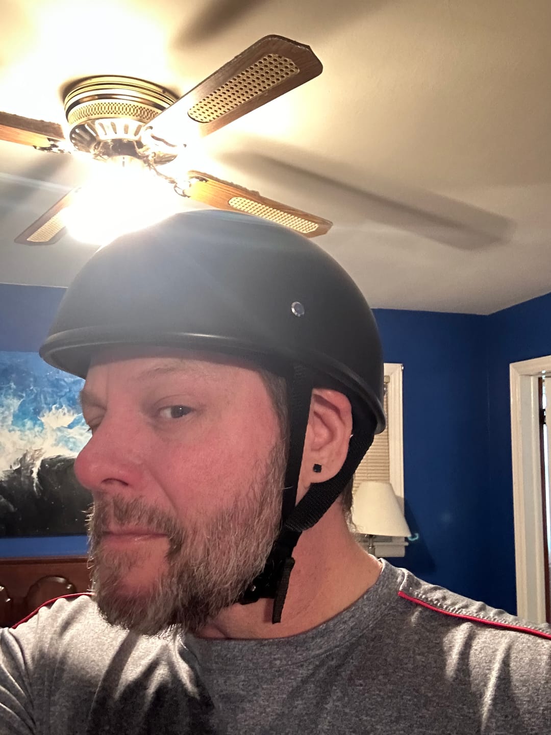 Customer photo review of World's Smallest & Lightest DOT Open Beanie Helmet - Matte Black