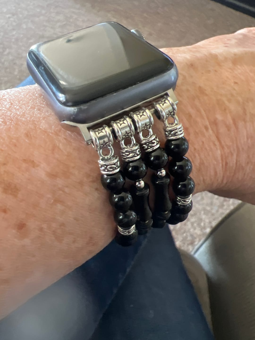 Customer photo review of Moonlight Agate Stretch Apple Watch Strap
