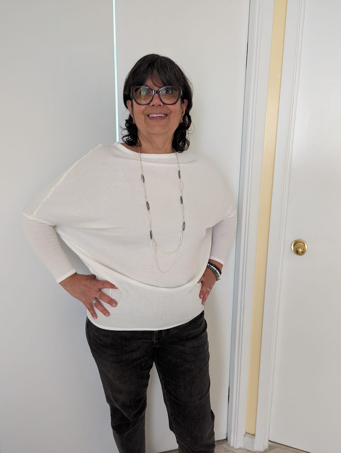Customer photo review of Jolie All Day Slouch Top (Ivory)