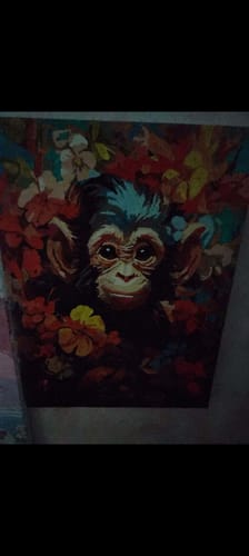 Customer photo review of Floral Little Monkey I (Paint by Numbers)