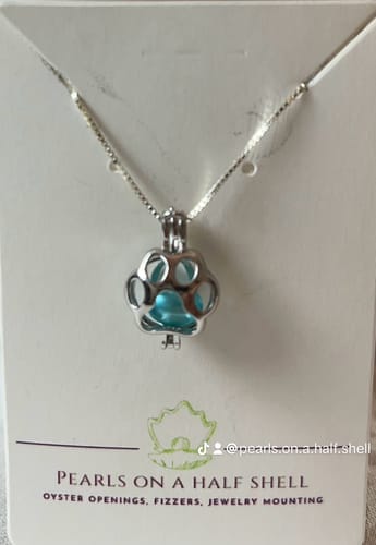 Customer photo review of Cage Pendant 925 Sterling Silver - Dog Paw Cat Paw