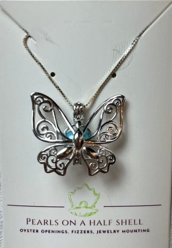 Customer photo review of Cage Pendant 925 Sterling Silver - Butterfly Large