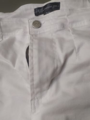 Customer photo review of White Pleat Jeans