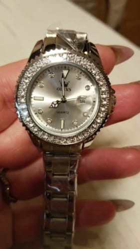 Customer photo review of ELEGANCE® 9945 Diamond Dial Quartz Watch for Women Fashion Elegant Ladies Watches Stainless Steel Waterproof Women's Wristwatch