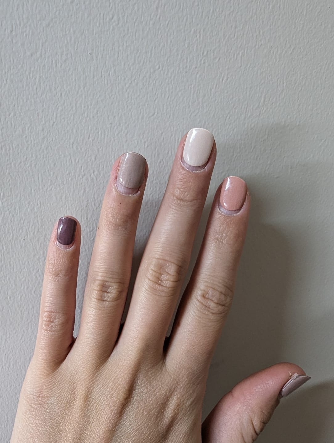 Customer photo review of Nude And Wine DIY Semicured Gel Nail Sticker Kit