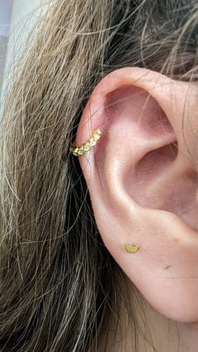 Customer photo review of Hoop Heart Gold Plata 925