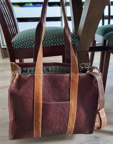 Customer photo review of Lara Leather Tote
