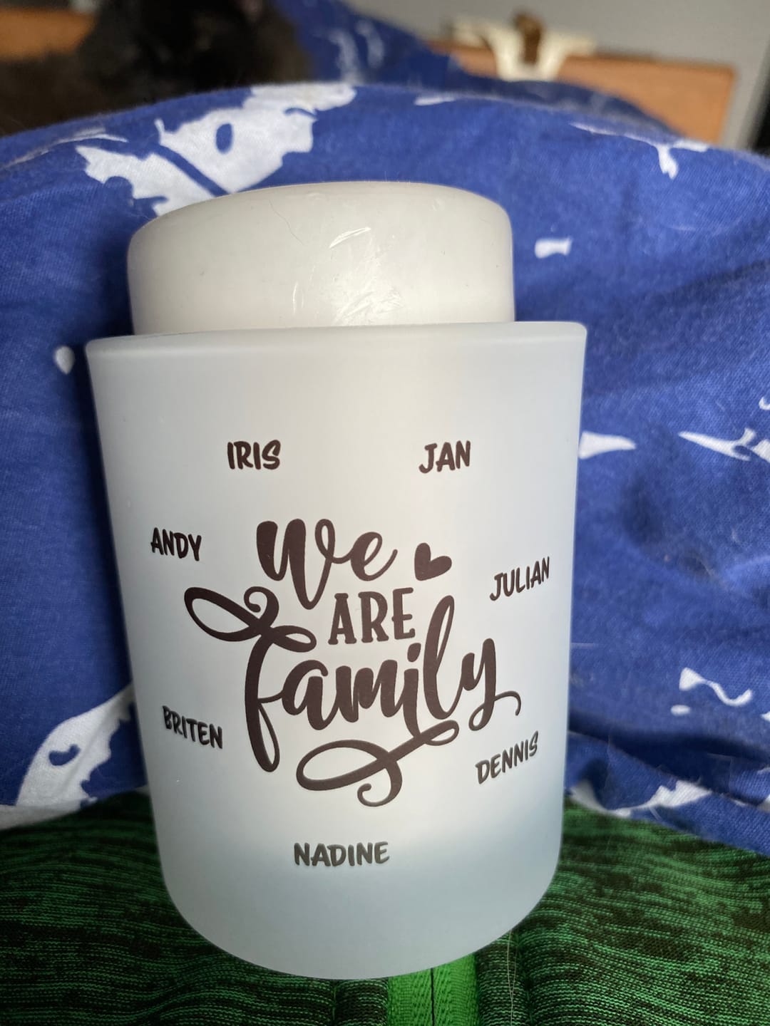 Customer photo review of We are family - Personalisiertes Teelicht