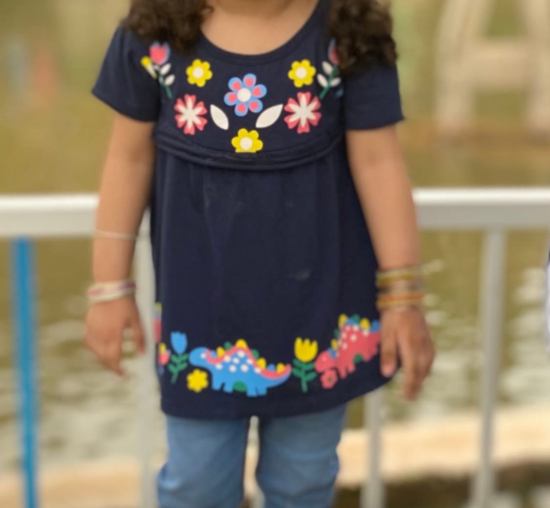 Customer photo review of Girls Printed Soft Cotton Cut & Sew Frock