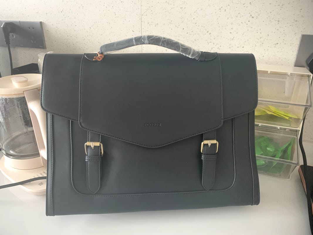 Customer photo review of Julie Vintage Vegan Briefcase