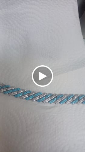 Customer video review of 14mm Two Tone Diamond Prong Set Chain (Blue)