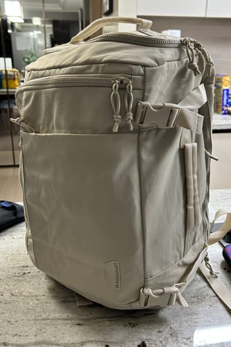 Customer photo review of Blast Quick Access Carry On Travel Backpack
