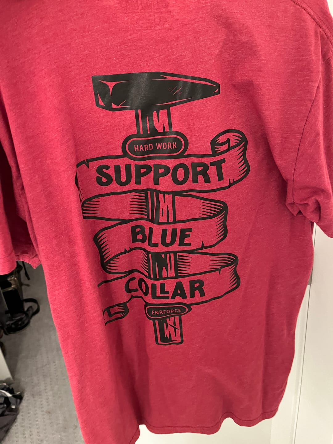 Customer photo review of Support Blue Collar Tee