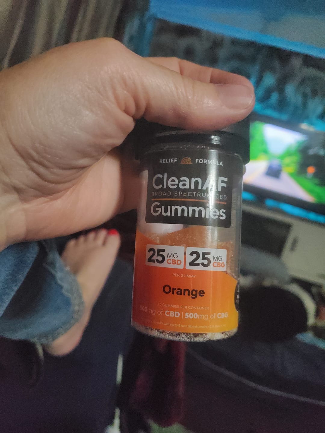 Customer photo review of Orange CBD + CBG Gummies for Relief