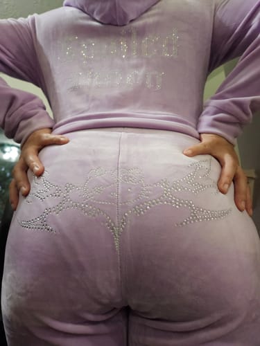 Customer photo review of Tiana Luxe Velour 2 Pieces Pants Tracksuit Set