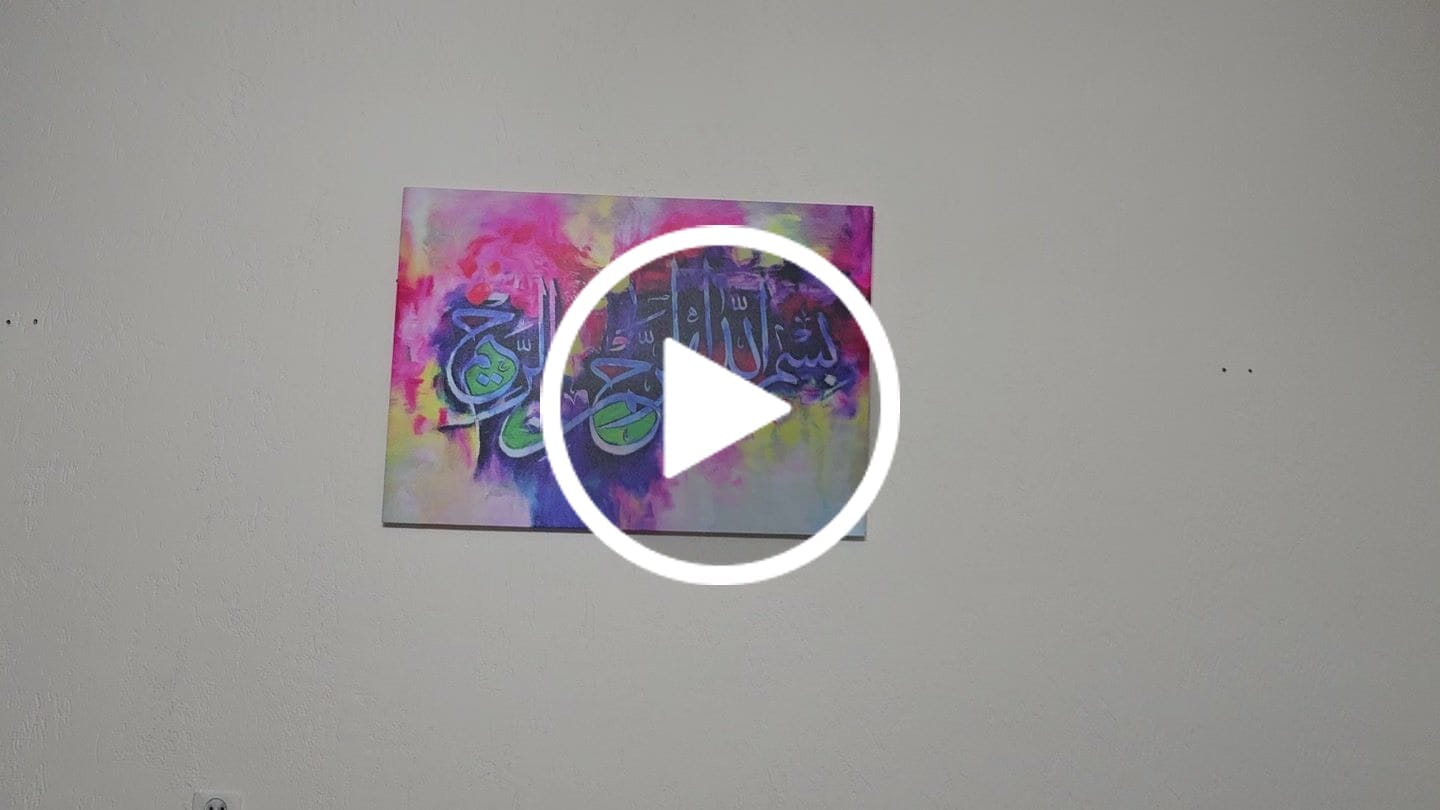 Customer video review of Basmala Modern Style - Islamic Wall Art Canvas Printing