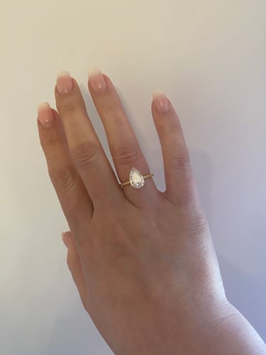 Customer photo review of Diosa Pear Cut Ring Gold