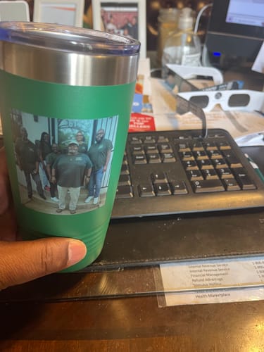 Customer photo review of (6) Custom Laser Engraved - 20oz Tumblers