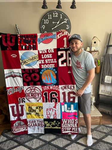 T-shirt quilt featuring st. louis cardinals by Donna from IN