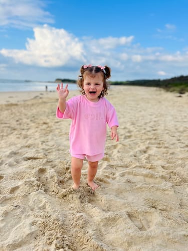 Customer photo review of Kids Terry Towel Set - Pink
