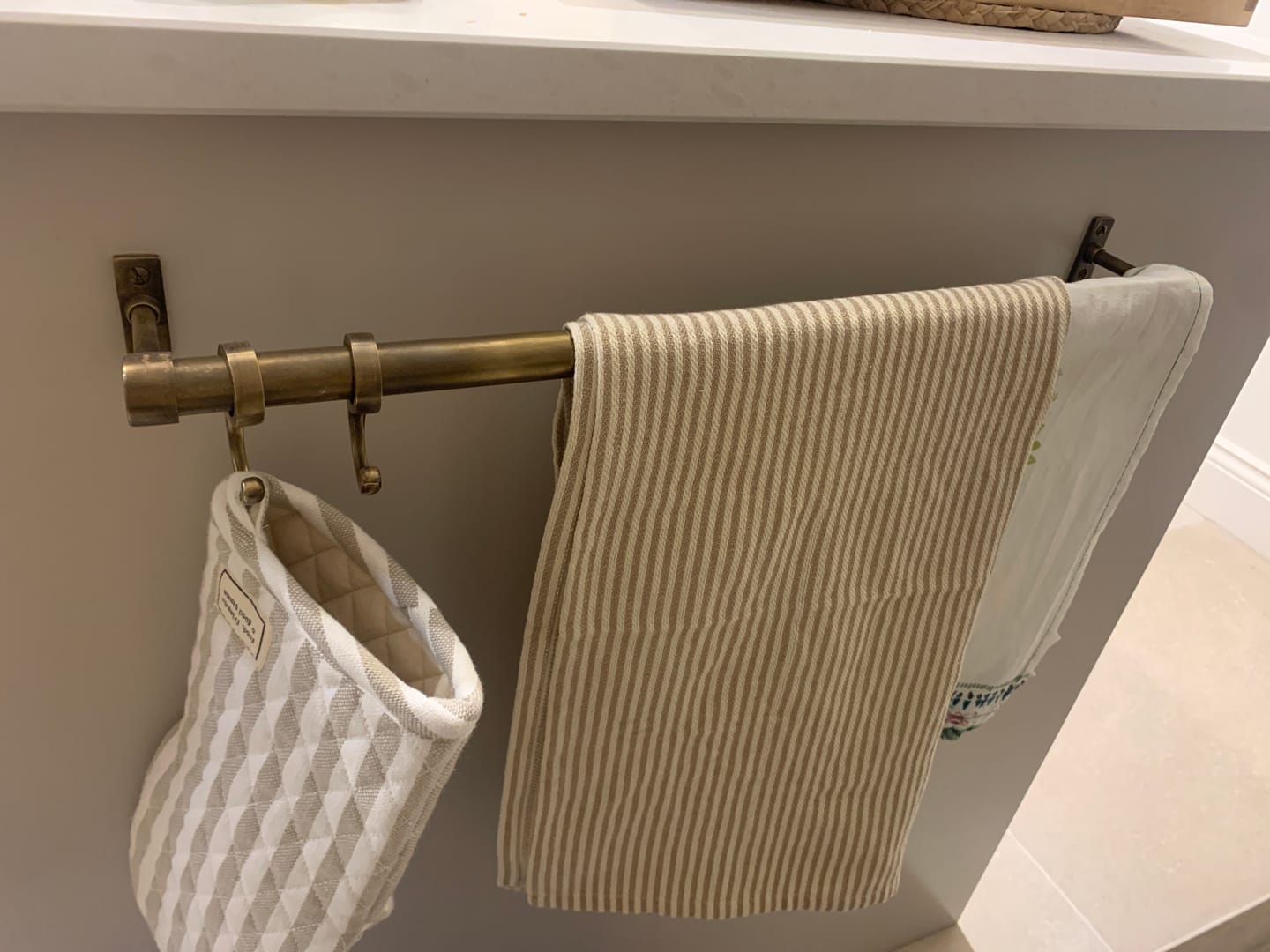 Customer photo review of Aged Brass Hanging Rail