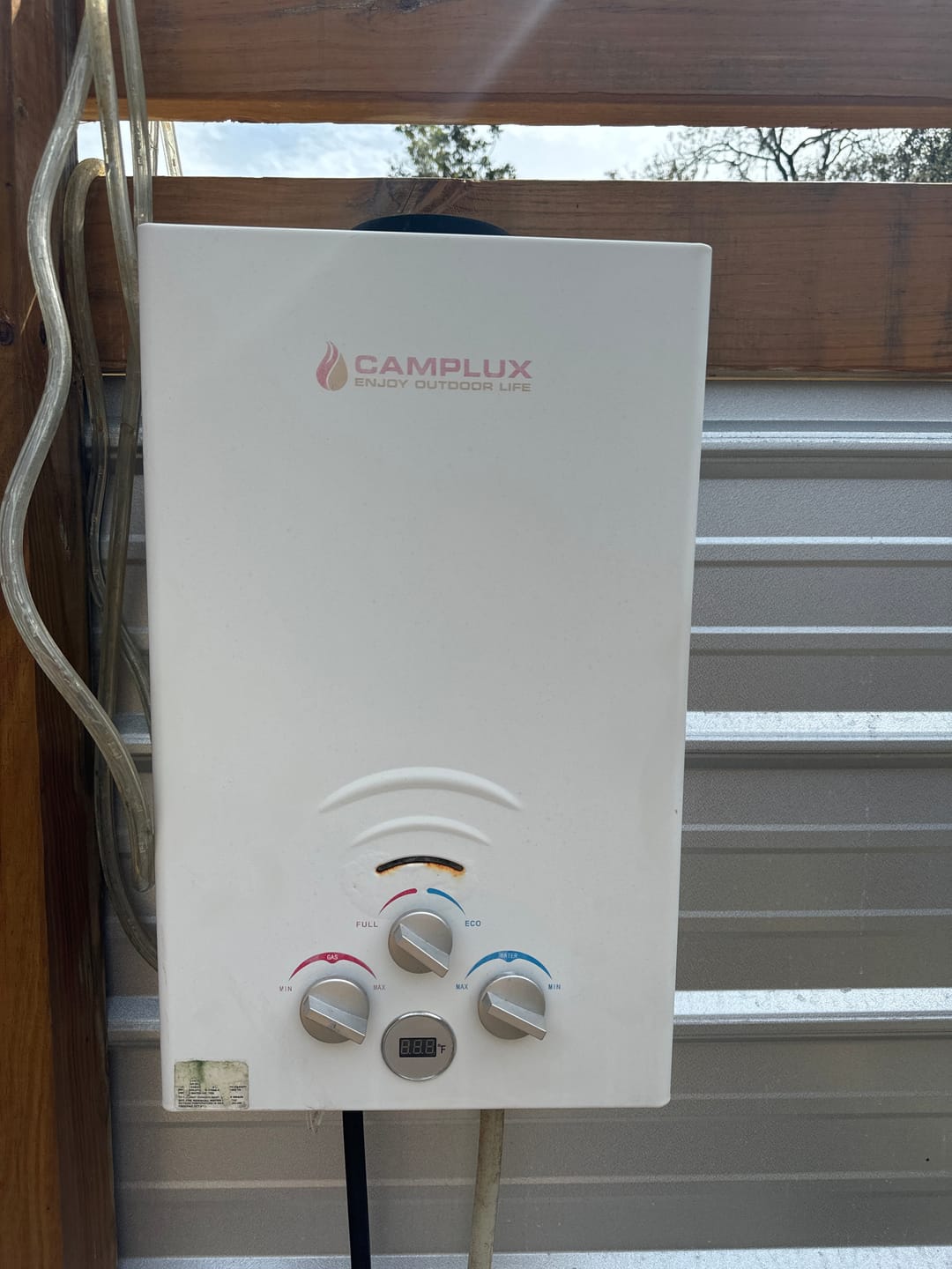 Customer photo review of Portable Water Heater, Camplux Propane Water Heater, 2.11 GPM Tankless Gas Water Heater, On Demand Water Heater, White