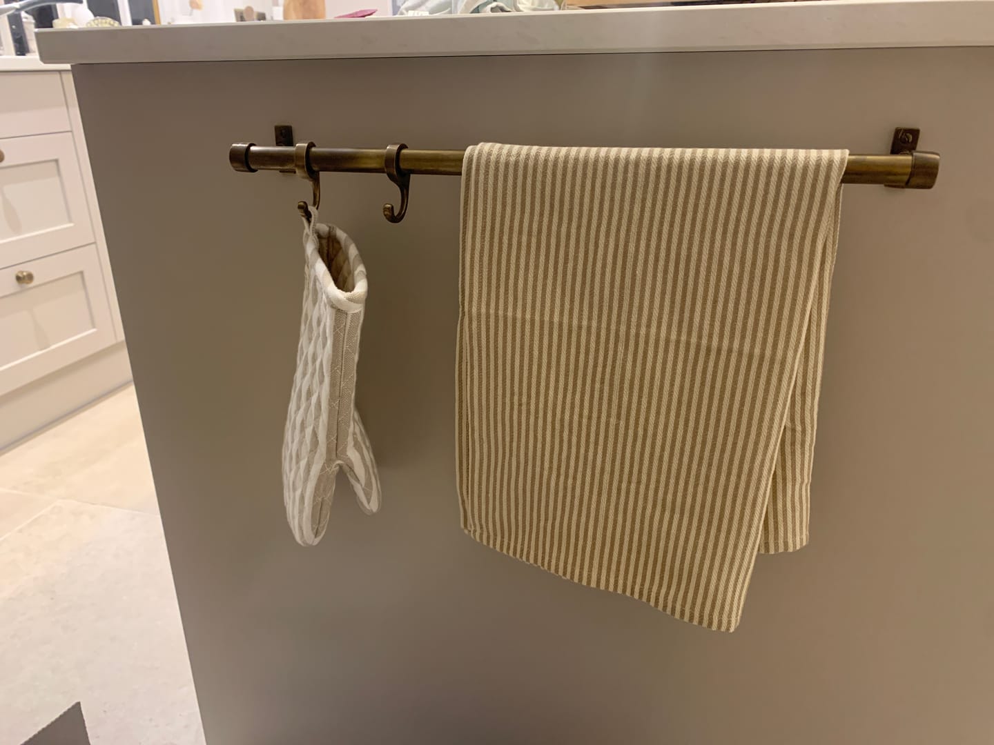 Customer photo review of Aged Brass Hanging Rail