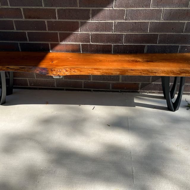 Customer photo review of Bench Legs 123 Udo 16H Handcrafted Metal Furniture