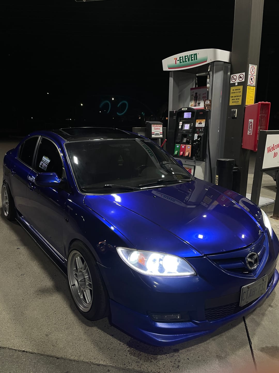 Customer photo review of Glossy Metallic Deep Blue Vinyl Wrap
