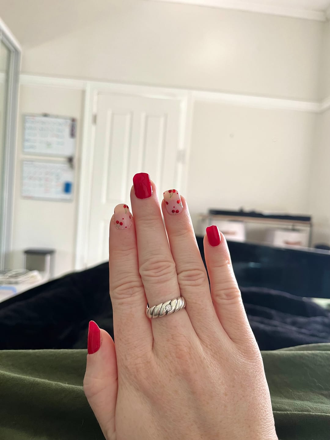 Customer photo review of Cherry Pop DIY Semicured Gel Nail Sticker Kit (LIMITED EDITION)