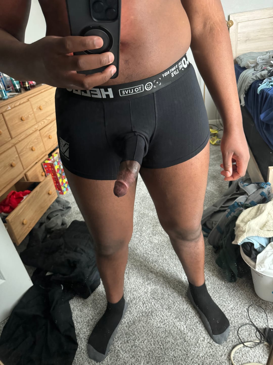 Customer photo review of Men’s Separate Pouch Cotton Trunks With Fly Front