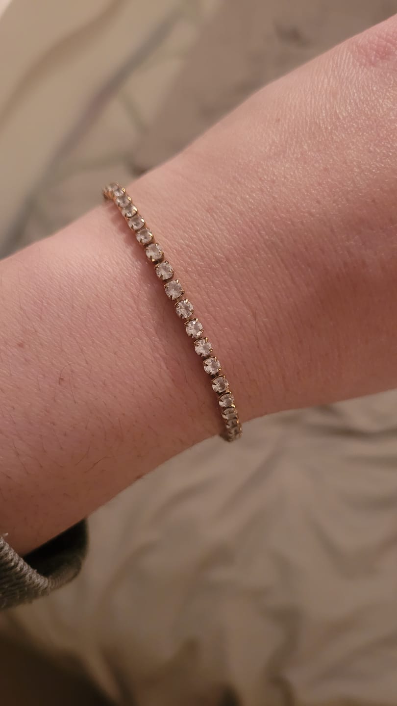 Customer photo review of Gold CZ tennis bracelet