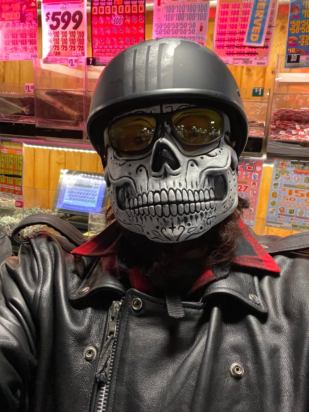 Customer photo review of Smallest Lightest SOA DOT Beanie Helmet / Skull