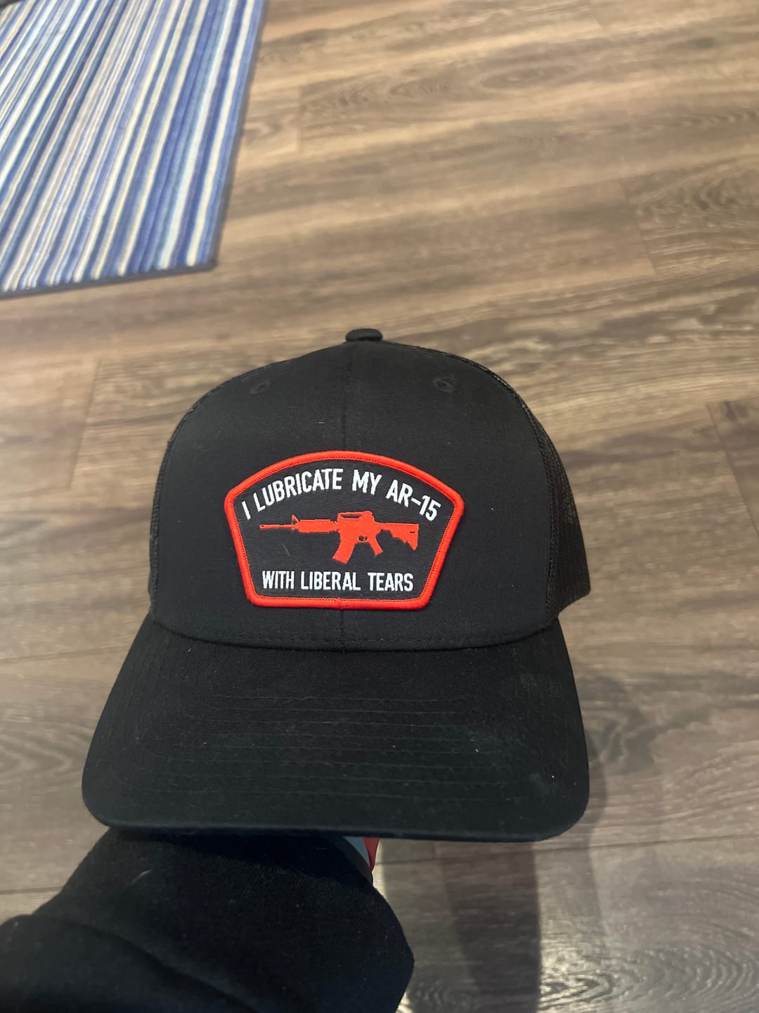 Customer photo review of I Lubricate my AR15 Woven Patch Hat