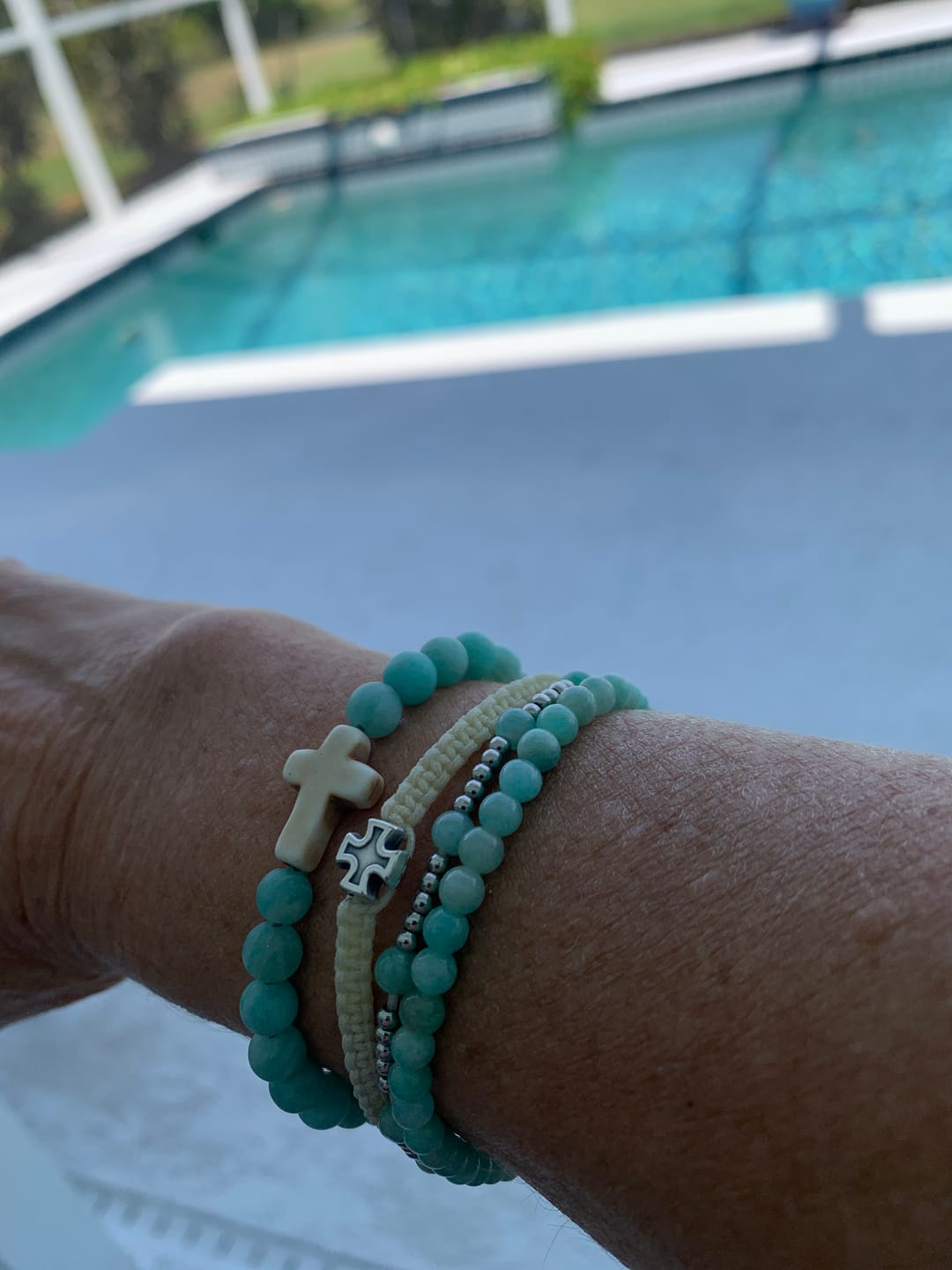 Customer photo review of Divine Grace Cross Bracelet