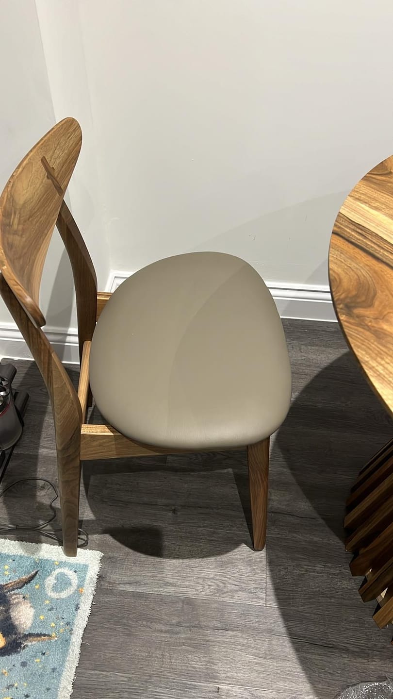 Customer photo review of Eva Walnut Dining Chair Leather