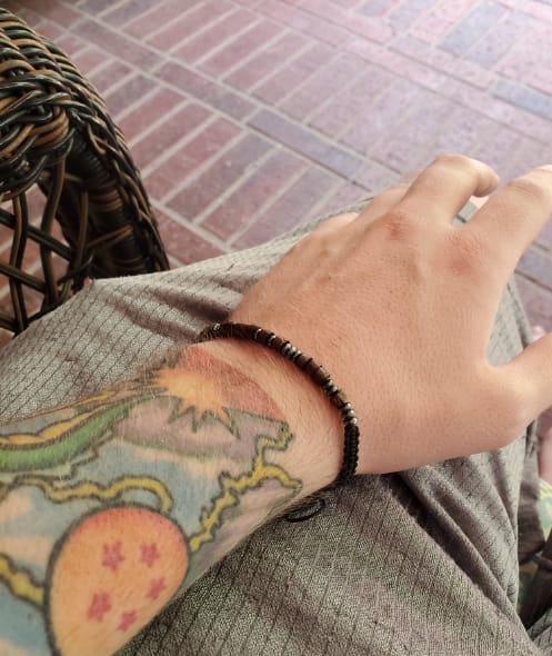 Customer photo review of To My Son & Grandson Morse Code Bracelet | 'I Love You' Hidden Message