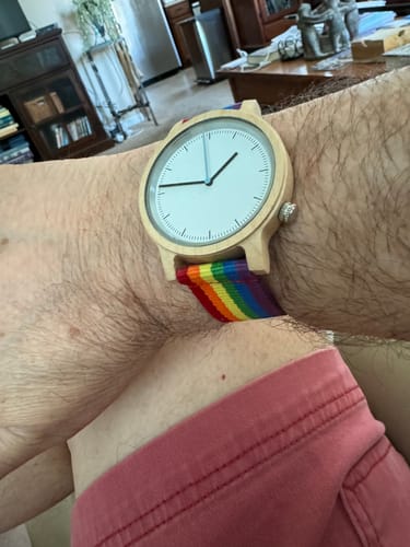Customer photo review of Pride Rainbow Wooden Watch