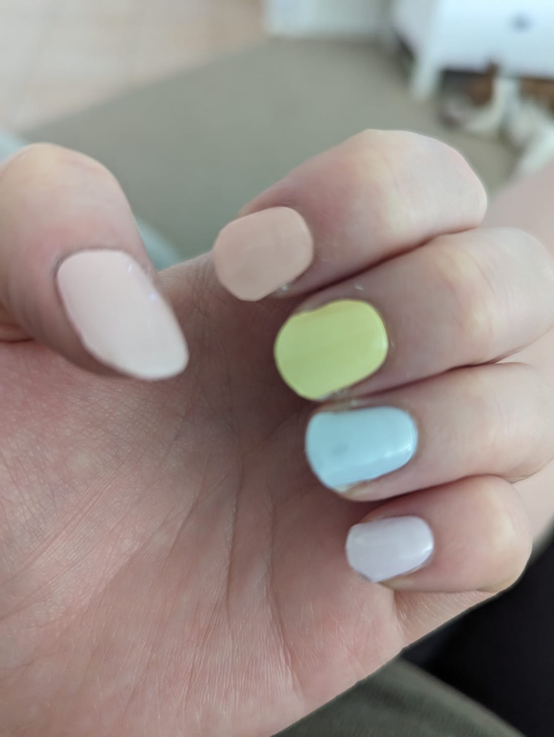 Customer photo review of Pastel Rainbow DIY Semicured Gel Nail Sticker Kit