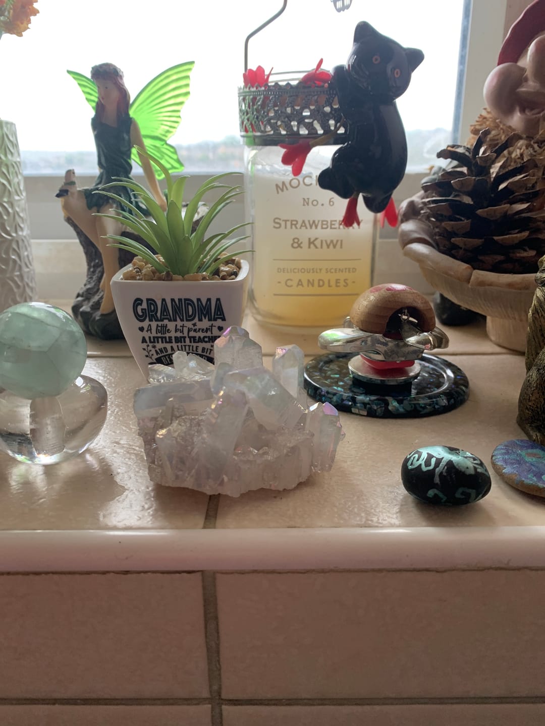 Customer photo review of White Angel Aura Quartz Crystal